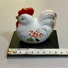 薬師窯　酉　鳥　招福干支　置物の画像