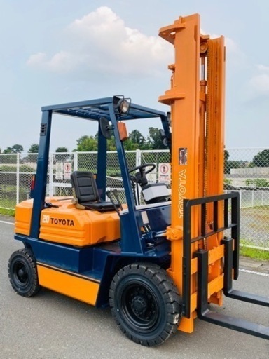 フォークリフト、2トン、トヨタ、5FG20、TOYOTA,2000kg、1733h、ガソリン、新品タイヤ交換済み、茨城発、