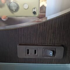 〜木製ドレッサー  化粧台 椅子付き ブラウン ミラー付  の画像