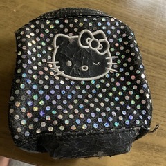 スパンコールkittyポーチ