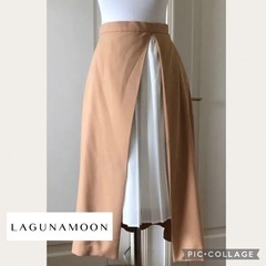 新品未使用 ラグナムーン ラッププリーツフレアータイトスカートSサイズ ブラウンの画像