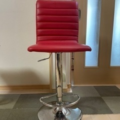 カウンターチェア（赤）2脚セット