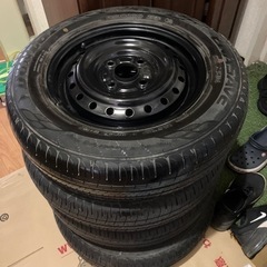 145/80/13 ダンロップタイヤ　鉄チンホイール　