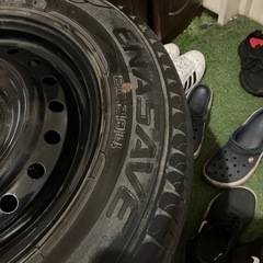 145/80/13 ダンロップタイヤ　鉄チンホイール　の画像