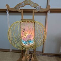 初盆　提灯　１対（2つ）回転灯　京灯篭　夕菊灯の画像