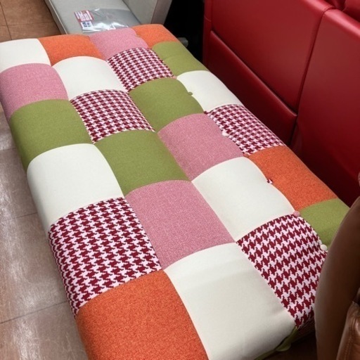 ?️未使用品?️カラフル パッチワーク柄 ファブリック ソファベッド 3人掛け 3197