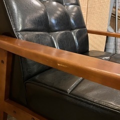【売約済み】　ソファ　アームチェア　ソファチェア　シングルチェア　イージーチェア　ラウンジチェア　応接　イス　椅子　カフェ　モダン　検　カリモク　karimoku kチェア　黒　ブラック　の画像