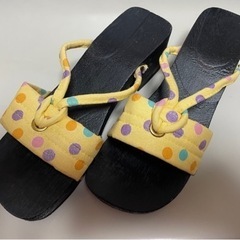 桐下駄サンダル　24センチ前後対応　浴衣　レディース　少々難あり...