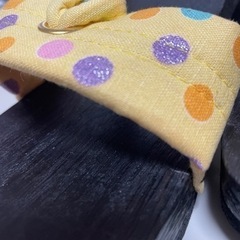 桐下駄サンダル　24センチ前後対応　浴衣　レディース　少々難あり（386-9）の画像