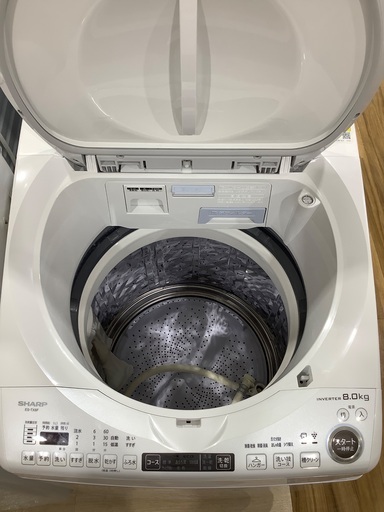 電気洗濯乾燥機 SHARP ES-TX8F-W 2022年製 8.0/4.5kg 入荷致しました！