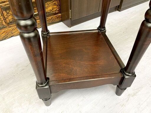 北海道民芸家具 サイドテーブル 幅41x奥行41x高さ70cm 花台 飾り台 和家具 伝統工芸 札幌市手稲区