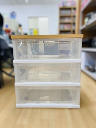【レガストック川崎本店】ウッドトップ 3段チェスト 衣装ケース 収納