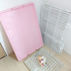 猫用ケージ　2段ケージ　組み立て式　キャスター付