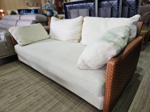 【美品】arflex/アルフレックス 2Pソファ CASCATA/カスカータ 水牛革編み【オシャレ】