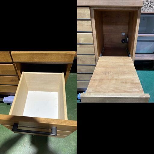 札幌限定配送/お引き取り可◆家具◆東馬◆ヴィンテージスタイルキッチンボード/食器棚◆lina/リナ105KB◆アルダー無垢材◆W105