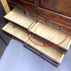 北海道民芸家具 9段 洋服箪笥 カバ材 セパレート整理タンス 箪笥 収納 和家具 チェスト 札幌市手稲区の画像