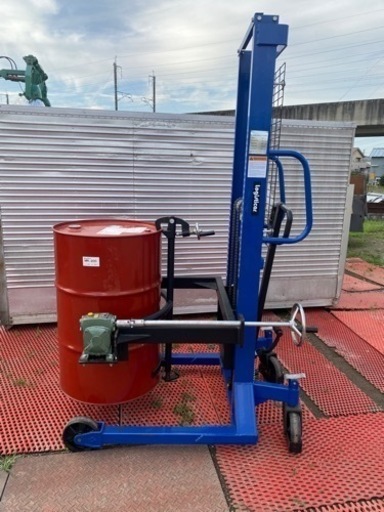 ドラム缶回転機付運搬、縦置き、横置き整理ハンドリフト
