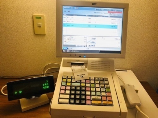 TEC テックPOSターミナル QT-100 東芝テック TEC POSレジ　レジ　レジスター　店舗用品　会計