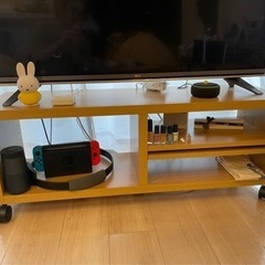 【状態◎】山善 テレビ台 キャスター付き (幅100) ライトブラウン CTV-4010C(LBR)の画像