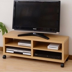 【状態◎】山善 テレビ台 キャスター付き (幅100) ライトブラウン CTV-4010C(LBR)の画像