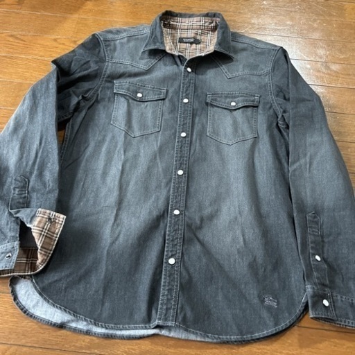 バーバリーブラックレーベル☆デニム長袖ウエスタンシャツ