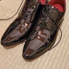 シークレットシューズ 26cm ブラック エナメルの画像