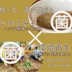 【伊勢原・平塚】ヘンプ味噌づくり＆大地と繋がり五感を整えるWS