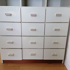 限定特価【三連休ラストチャンス！】☆大容量☆木製収納棚(ホワイト)の画像