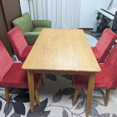 ダイニングチェア×２✨赤色が可愛い♪の画像