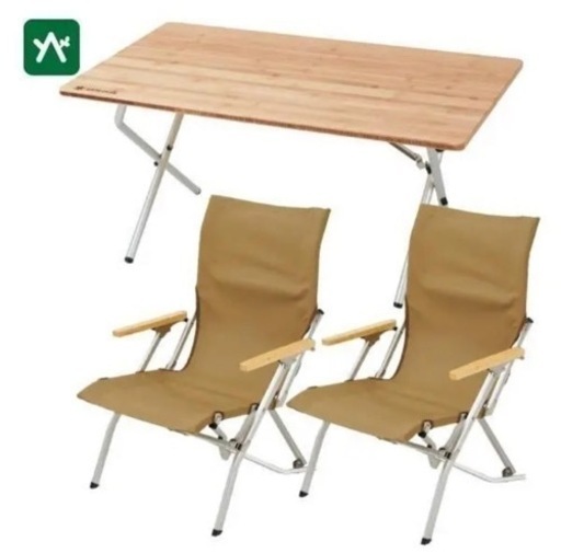 ※7月12日まで※スノーピーク チェア＆テーブル ロースタイル オリジナルセット（カーキ）