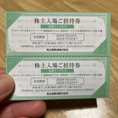 【ラスト２枚】名鉄株主入場ご招待券２枚セット　ビーチランド