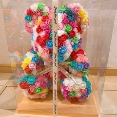 カラフル レインボー ローズベア  Lサイズ