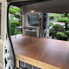 スズキエブリィ/軽バン/車中泊/フルフラットベッド/床下収納/自作
