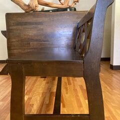 RUSTIC　Karumoku　2人掛け　ダイニングベンチ　チェア　木製　カントリー調　アンティークの画像