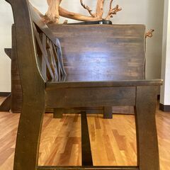 RUSTIC　Karumoku　2人掛け　ダイニングベンチ　チェア　木製　カントリー調　アンティークの画像