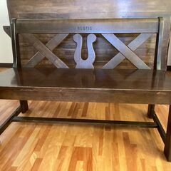 RUSTIC　Karumoku　2人掛け　ダイニングベンチ　チェア　木製　カントリー調　アンティークの画像