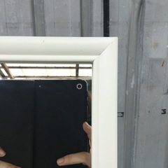 白い姿見（鏡）　自立型　の画像