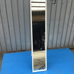 白い姿見（鏡）　自立型　