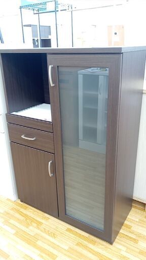 ★ジモティ割あり★ NITORI レンジ台 ブラウン H115×D40×W80 クリーニング済み YJ249