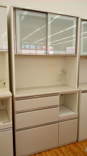 ★ジモティ割あり★ NITORI レンジボード ホワイト H200.5×D45×W100 クリーニング済み YJ252