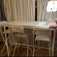 IKEA値下げ！トッマリードテーブル白&フランクリンチェア3組の画像
