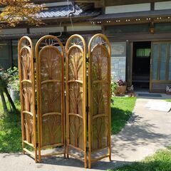 パーテーション（籐製）和風アジアンの画像