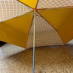 折り畳み傘　オレンジ　チェック　袋付きの画像