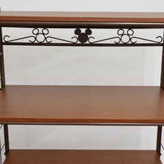 【ヤ取終了8/4】≪ZU557ジ≫ Disney/ディズニー ミッキー アイアンシェルフ 2段 茶/ブラウン系 家具/収納家具/インテリア 棚/飾り棚/シェルフ/ラックの画像