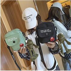 ショルダーバッグ ミニポシェット かわいい お財布バッグ  斜め掛けバッグ  クラッチ ミニバッグ 帆布トートバック コンパクト の画像