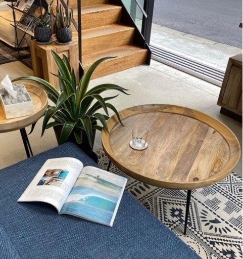 ☆WTWダブルティー☆マンゴーウッドラウンドコーヒーテーブル☆ wtw ダブルティー マンゴーウッド コーヒーテーブローテーブル