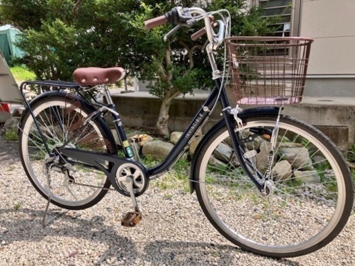 479、オシャレママチャリ26インチ茶青