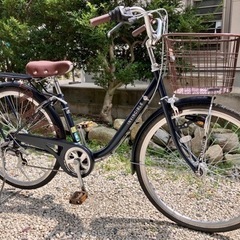 479、オシャレママチャリ26インチ茶青