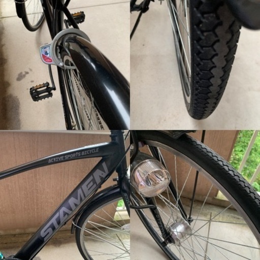 STAMEN・アクティブスポーツバイク  27インチ自転車  ブラック  シマノ6段変速 