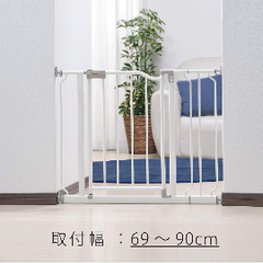 【無料】ベビーゲート(拡張付き) ホワイト 69-90cmの画像